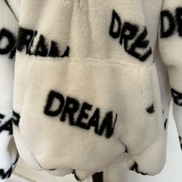 Trendy Faux Fur Zip-up Hoodie Coat w/ Drawstring Hem & Hand Warmer - Picture 5 of 11